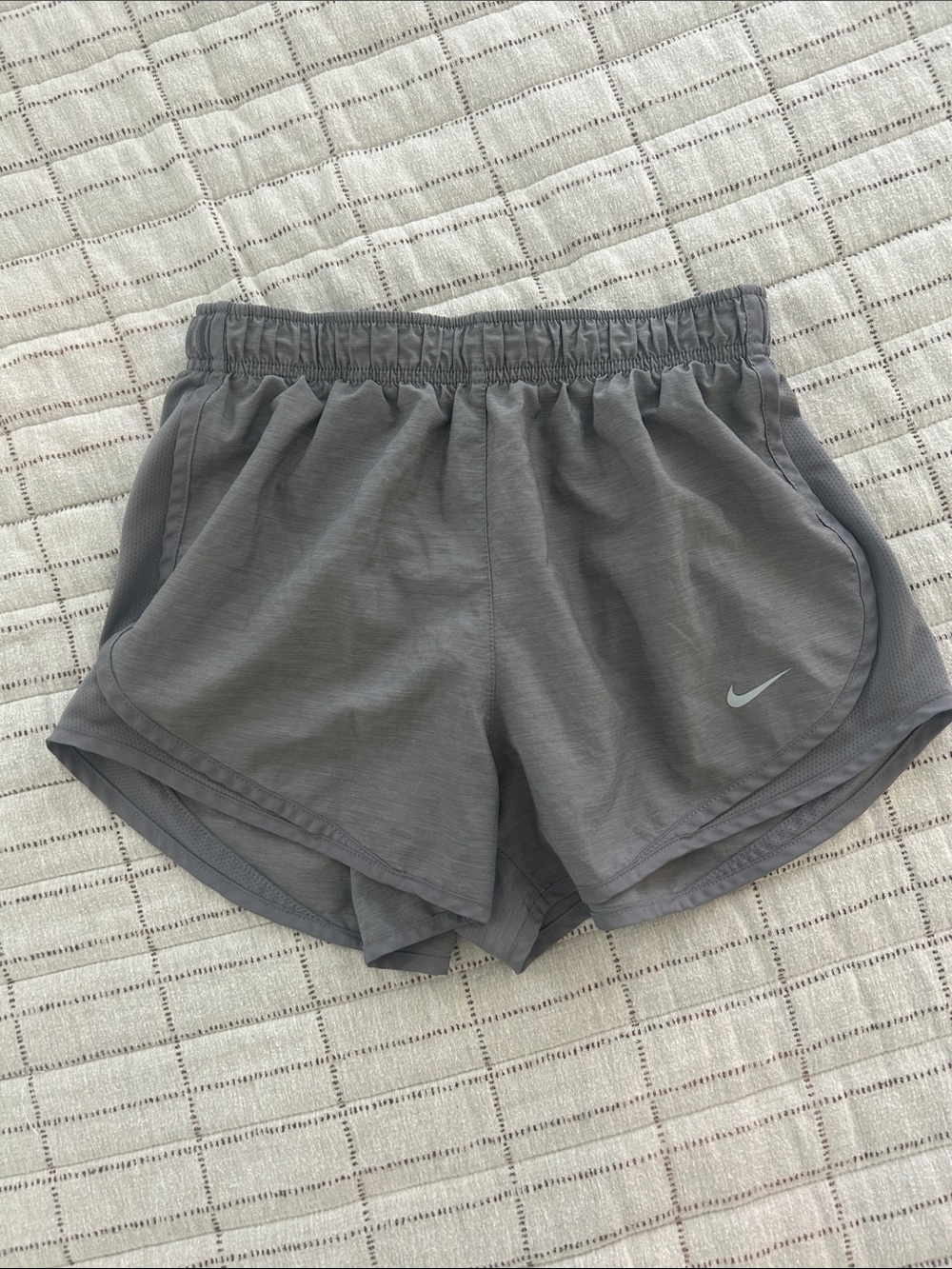 Nike Women’s Gray Athletic Running Shorts with Swoosh